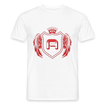 Une lettre Armoiries - T-shirt homme - blanc - Devant - AI Model Male 178 dark (178cm)