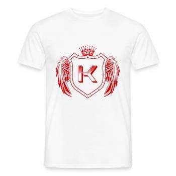K Buchstabe Wappen - Männer T-Shirt - Weiß - Vorne - AI Model Male 178 dark (178cm)