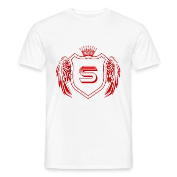 S letter Coat of arms - Men's T-Shirt - white - Front - AI Model Male 178 dark (178cm)