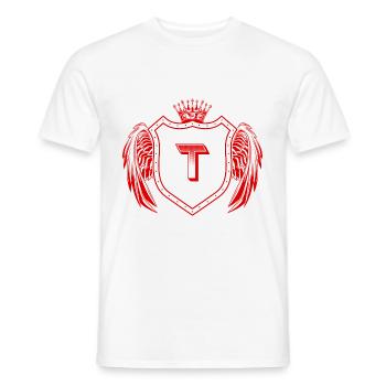 Armoiries de la lettre T - T-shirt homme - blanc - Devant - AI Model Male 178 dark (178cm)