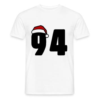 94 Numéro Noël - T-shirt homme - blanc - Devant - AI Model Male 178 dark (178cm)