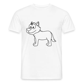 Wolf Comic Tier - Männer T-Shirt - Weiß - Vorne - AI Model Male 178 dark (178cm)