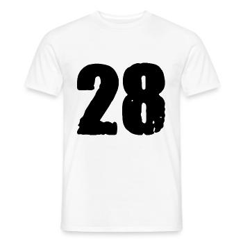28 Number jersey - Men's T-Shirt - white - Front - AI Model Male 178 dark (178cm)