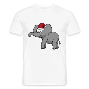 Elefant Weihnachten Comic - Männer T-Shirt - Weiß - Vorne - AI Model Male 178 dark (178cm)