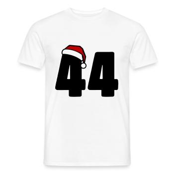 44 Zahl Weihnachten - Männer T-Shirt - Weiß - Vorne - AI Model Male 178 dark (178cm)