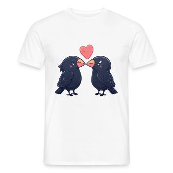 Rabe Paar Krähe Verliebt Tiere Valentinstag - Männer T-Shirt - Weiß - Vorne - AI Model Male 178 dark (178cm)