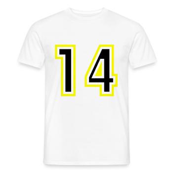 14 Number College - Men's T-Shirt - white - Front - AI Model Male 178 dark (178cm)