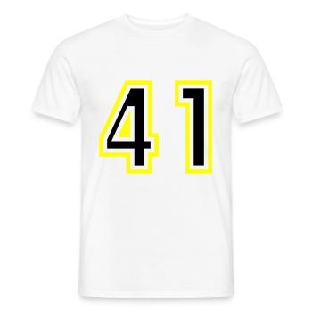 41 Number College - Men's T-Shirt - white - Front - AI Model Male 178 dark (178cm)