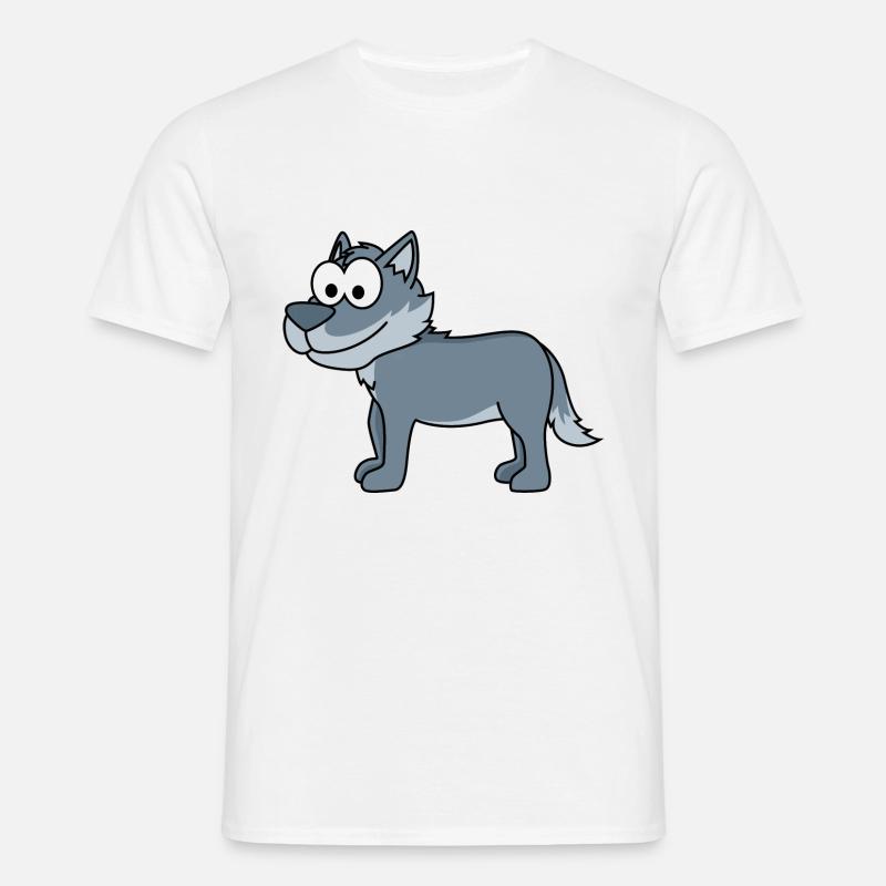 Wolf Comic Tier - Männer T-Shirt - Weiß