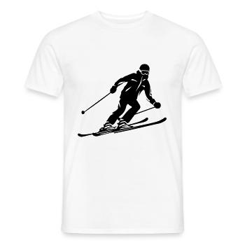 Skiing Skiing Man Silhouette - Men's T-Shirt - white - Front - AI Model Male 178 dark (178cm)
