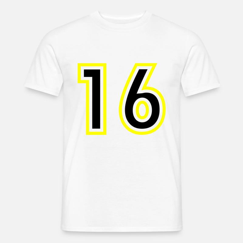 16 Nombre Collège - T-shirt homme - blanc