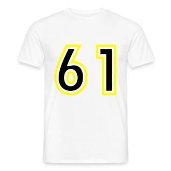 61 Number College - Men's T-Shirt - white - Front - AI Model Male 178 dark (178cm)