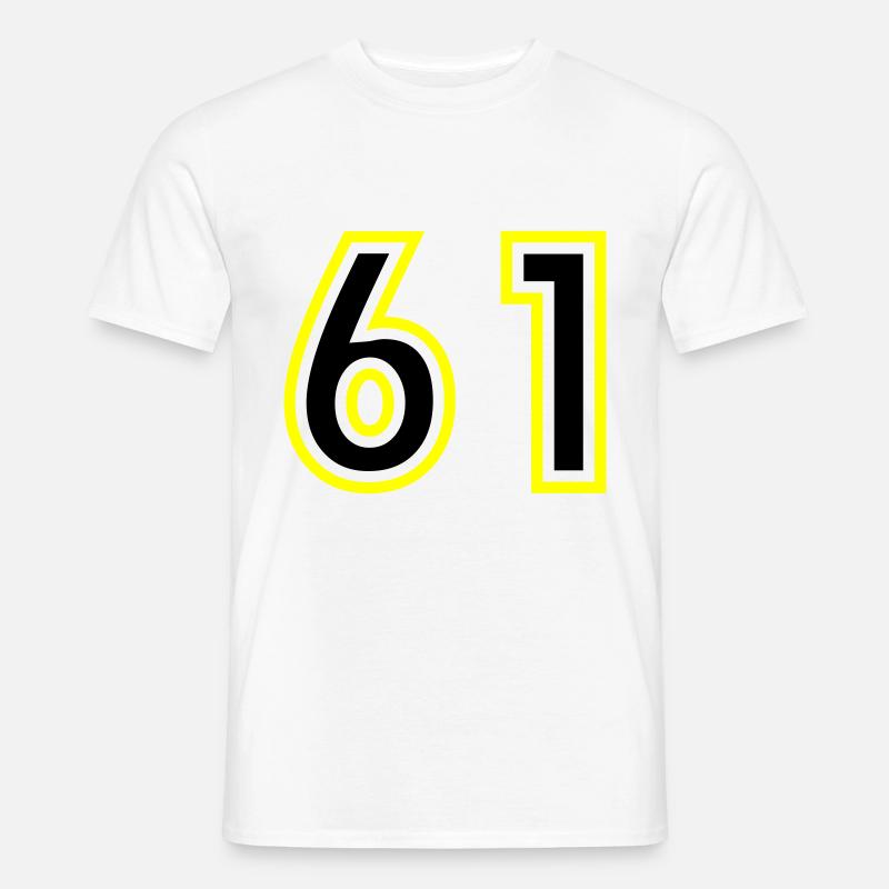 61 Zahl College - Männer T-Shirt - Weiß