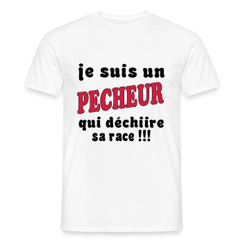 Je suis un pêcheur qui déchire - Men's T-Shirt - white - Front - AI Model Male 178 dark (178cm)
