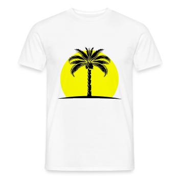 Palme Silhouette Insel - Männer T-Shirt - Weiß - Vorne - AI Model Male 178 dark (178cm)