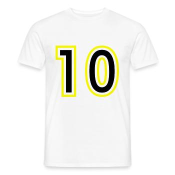 10 Number College - Men's T-Shirt - white - Front - AI Model Male 178 dark (178cm)