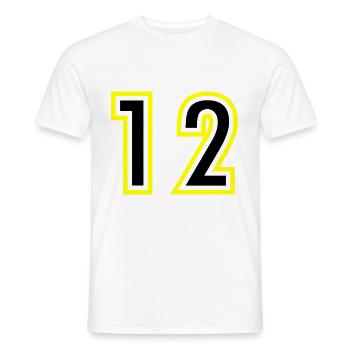 12 Number College - Men's T-Shirt - white - Front - AI Model Male 178 dark (178cm)