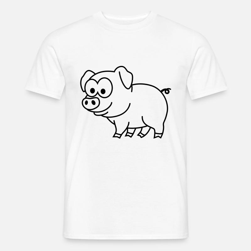 Schwein Comic Tier - Männer T-Shirt - Weiß