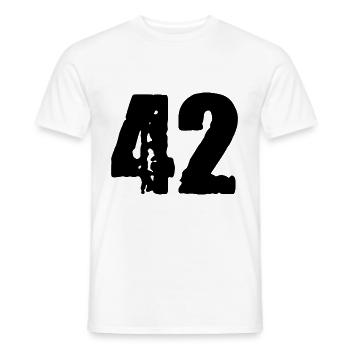 42 number jersey - Men's T-Shirt - white - Front - AI Model Male 178 dark (178cm)
