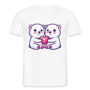 Couple d’ours polaires amoureux Animal Saint-Valentin - T-shirt homme - blanc - Devant - AI Model Male 178 dark (178cm)