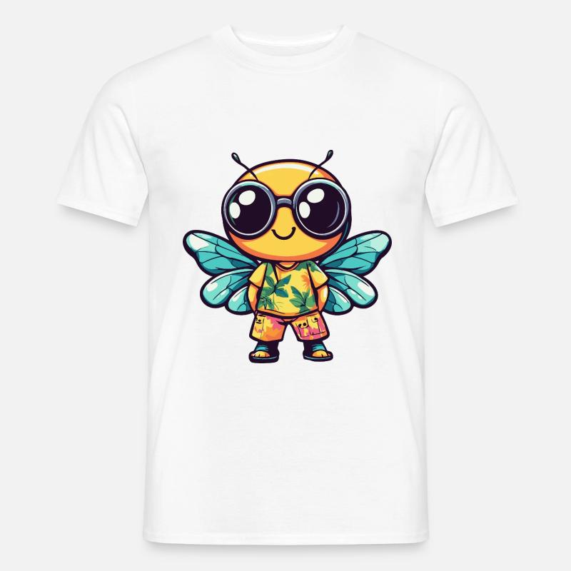Libelle Comic Urlaub - Männer T-Shirt - Weiß