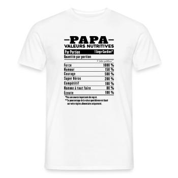 Cadeau papa humour papa valeurs nutritives - T-shirt homme - blanc - Devant - AI Model Male 178 dark (178cm)