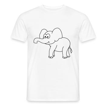 Elephant Comic - Men's T-Shirt - white - Front - AI Model Male 178 dark (178cm)