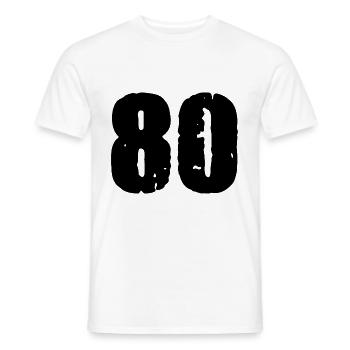 80 number jersey - Men's T-Shirt - white - Front - AI Model Male 178 dark (178cm)