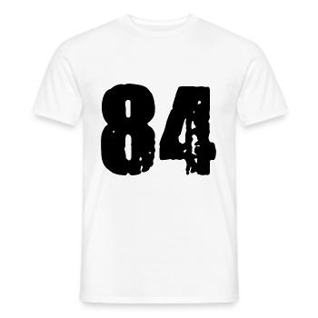 Maillot à 84 numéros - T-shirt homme - blanc - Devant - AI Model Male 178 dark (178cm)