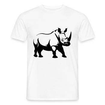 Bien-être animal rhinocéros - T-shirt homme - blanc - Devant - AI Model Male 178 dark (178cm)