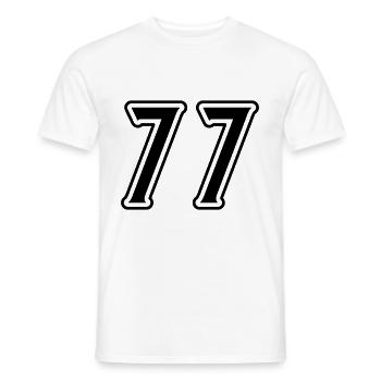 77 Number Symbol - Men's T-Shirt - white - Front - AI Model Male 178 dark (178cm)