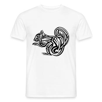 Tatouage tribal d’écureuil - T-shirt homme - blanc - Devant - AI Model Male 178 dark (178cm)