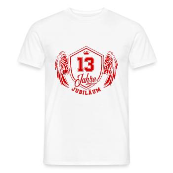 13 Zahl Wappen - Männer T-Shirt - Weiß - Vorne - AI Model Male 178 dark (178cm)