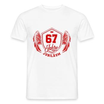 67 Zahl Wappen - Männer T-Shirt - Weiß - Vorne - AI Model Male 178 dark (178cm)