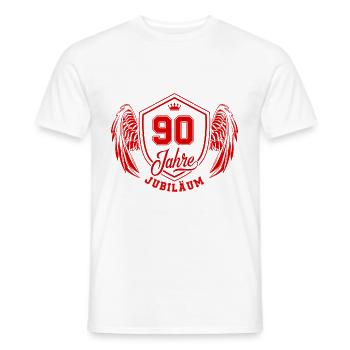 90 Zahl Wappen - Männer T-Shirt - Weiß - Vorne - AI Model Male 178 dark (178cm)