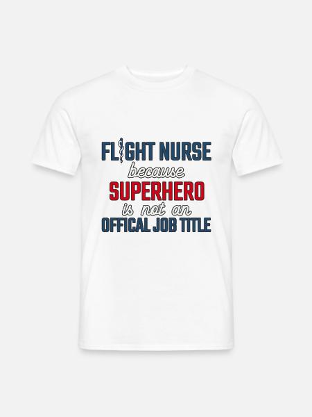 Flight Nurse Superhero Luftrettung - Männer T-Shirt - Weiß