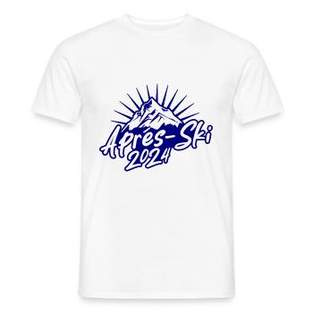 Après-ski 2024 - T-shirt homme - blanc - Devant - AI Model Male 178 dark (178cm)