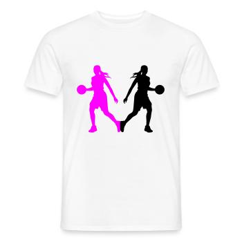 Basketball Player Silhouette Basketball Player Fra - Men's T-Shirt - white - Front - AI Model Male 178 dark (178cm)