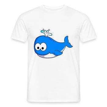 Whales Comic Animal - Men's T-Shirt - white - Front - AI Model Male 178 dark (178cm)