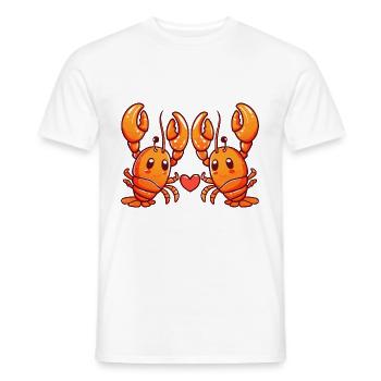 Homard Couple Amoureux Cancer Animal Saint Valentin - T-shirt homme - blanc - Devant - AI Model Male 178 dark (178cm)