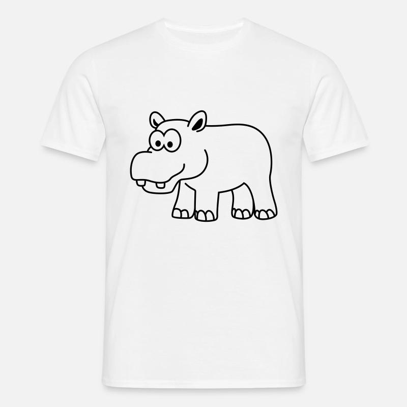Nilpferd Comic Tier - Männer T-Shirt - Weiß