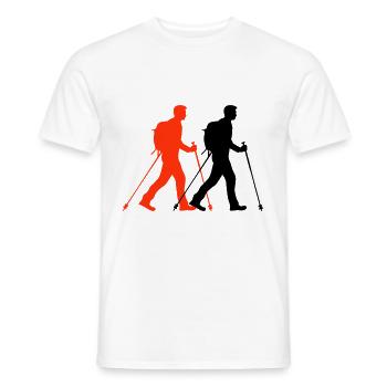 Nordic Walking Man Silhouette - Men's T-Shirt - white - Front - AI Model Male 178 dark (178cm)