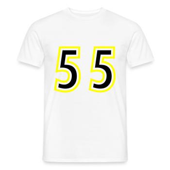 55 Number College - Men's T-Shirt - white - Front - AI Model Male 178 dark (178cm)