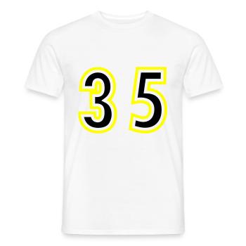 35 Number College - Men's T-Shirt - white - Front - AI Model Male 178 dark (178cm)