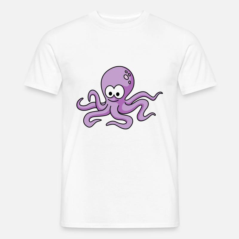 Krake Comic Tier - Männer T-Shirt - Weiß