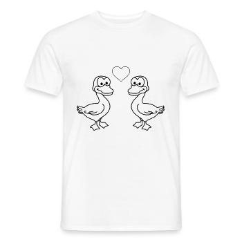 Canard Comic Couple amour - T-shirt homme - blanc - Devant - AI Model Male 178 dark (178cm)