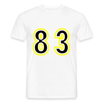 83 Number College - Men's T-Shirt - white - Front - AI Model Male 178 dark (178cm)