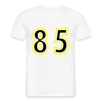 85 Number College - Men's T-Shirt - white - Front - AI Model Male 178 dark (178cm)