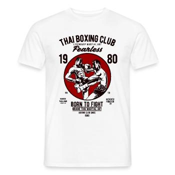 Club de boxe thaï - T-shirt homme - blanc - Devant - AI Model Male 178 dark (178cm)