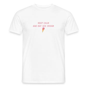 Keep Calm And Eat Ice Cream vintage , Gift For Ice - T-shirt homme - blanc - Devant - AI Model Male 178 dark (178cm)